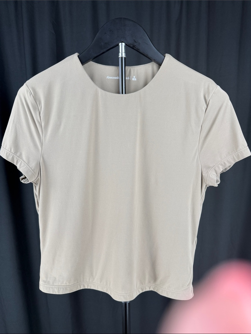 Abercrombie & Fitch Stretch Fitted Tee Taupe Size Medium